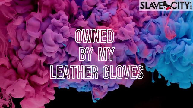 Voluptuous Blonde In Leather Pants Fastens Her Leather Gloves