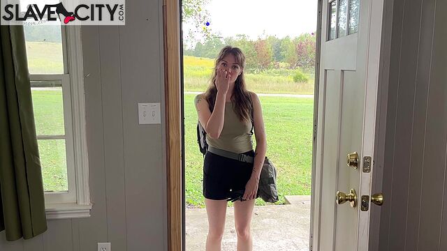 Redhead In A Gas Mask Shows Me How She Jerks Off My Big Dick