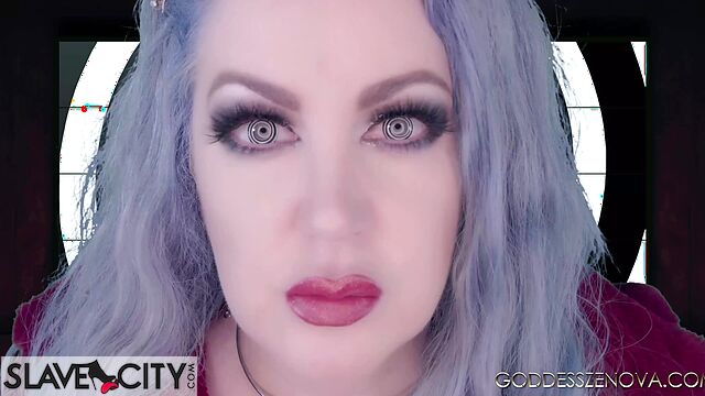 Goddess Zenova Hypnotizes Submissive Slave To Worship Her Big Shaking Tits