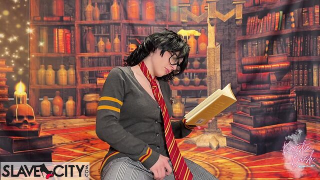 Gray-haired Girl Finds Herself In An Erotic Fantasy And Masturbates While Sitting On The Bed