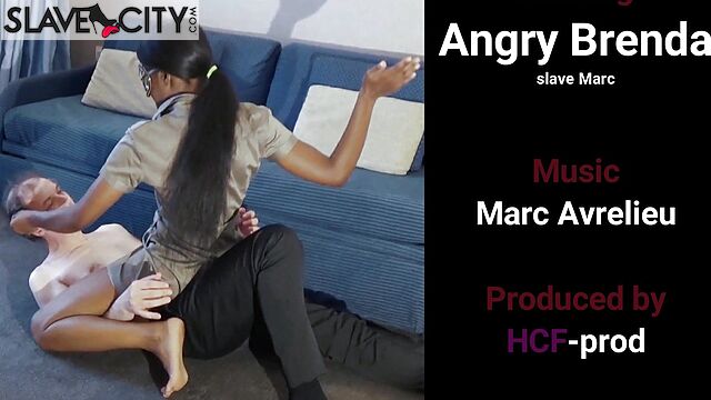 Dark-Skinned Milf Caught An Old Pervert And Is Suffocating Him With Her Feet