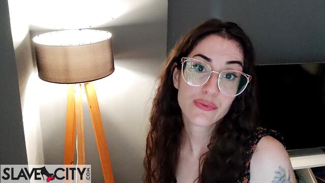 Slender Brunette Dances To The Music And Shows Us The Middle Finger