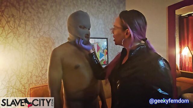 Hardcore Mistress Kinky Geek Drills A Deep Hole Of Her Slave With Her Strapon